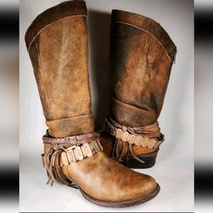 CORRAL Women’s Indie Spirit Boots 7 Brown Leather Western Distressed Grunge